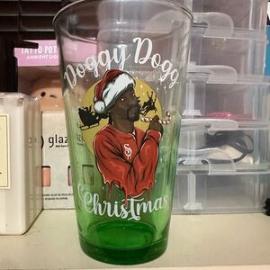 Snoop Dogg Christmas cup - clear/green gradient glass